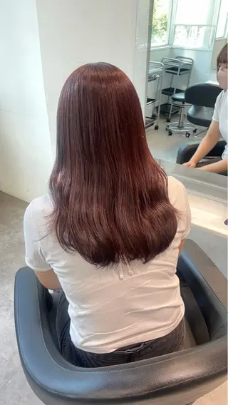 ロング カラー 透けるやわらか艶髪♡ ナチュラルストレートのヘアスタイル