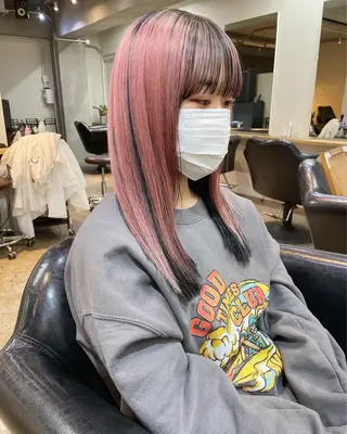 セミロング カラー ヘアアレンジ 丸山渉/パーマ エフェクトブリーチのヘアスタイル