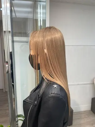 セミロング カラー パーマ ヘアアレンジ newi grande 横浜店のヘアスタイル