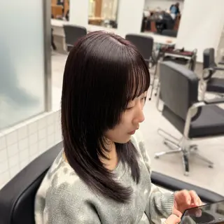 セミロング カラー ✨髪質改善💖 縮毛矯正💖mihoのヘアスタイル