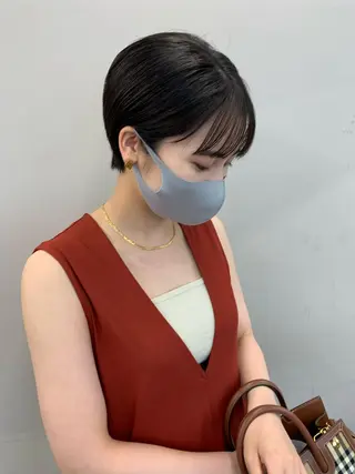 ショート カラー パーマ/ボブ/ レイヤー/豊浦翔太のヘアスタイル