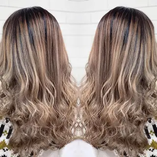 セミロング カラー パーマ ヘアアレンジ メンズ キッズ ネイル マツエク・マツパ 髪質改善×ハイトーン 中田啄也のヘアスタイル