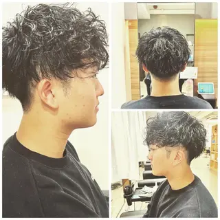 パーマ メンズ 心斎橋バレイヤージュ 小林勝貴のヘアスタイル