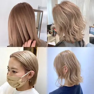 ミディアム AHNKISM所属・トレンドレイヤー/ 透明感カラーのヘアスタイル