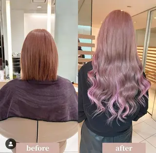 カラー ロング 💎エクステ専門店 BIZE梅田🇰🇷のヘアスタイル