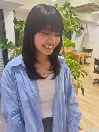 ロング カラー 田中 愛梨のヘアスタイル