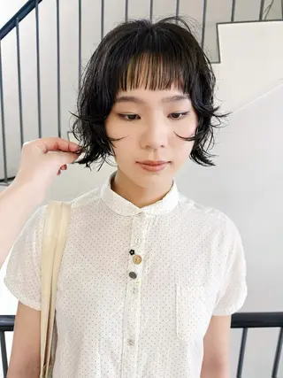 ショート パーマ Vibe所属・hanami パーマ/透明感カラーのヘアスタイル