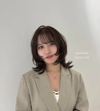 ミディアム rina/無料レイ ヤーカット/上野🌱のヘアスタイル