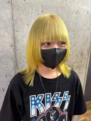 ミディアム カラー デザイン/ブリーチ ♡MIYUU♡のヘアスタイル