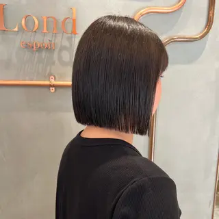 ショート カラー ボブ/巻ける縮毛矯正 /韓国レイヤーはなのヘアスタイル