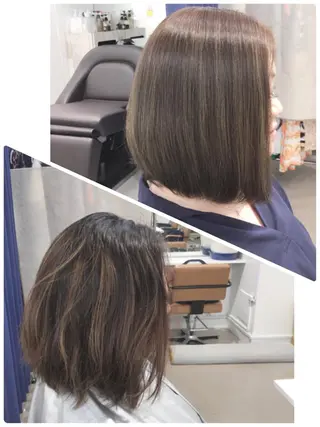 ミディアム laera 佐藤のヘアスタイル