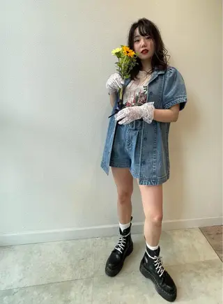 セミロング ヘアアレンジ ショート/ボブ/透明 感カラー/高橋あみのヘアスタイル