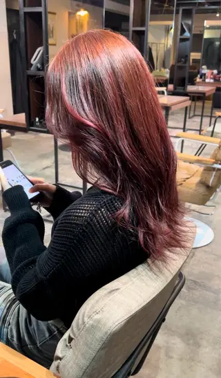 ロング カラー レイヤー/ハイトーン カラー/SHISEIのヘアスタイル