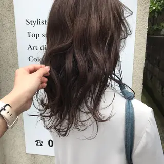 セミロング riho/ブリーチ/ デザインカラー/辻堂のヘアスタイル