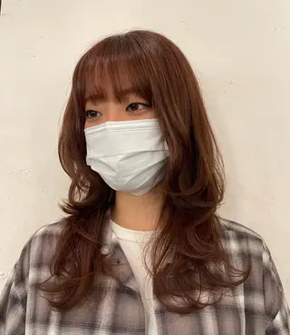 ロング TIECHEL所属・韓国ナチュラル・ ベージュ/落合夏希のヘアスタイル