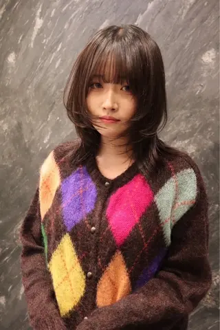 ミディアム レイヤーカット /ハイトーンchaoのヘアスタイル