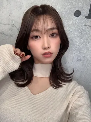 セミロング カラー パーマ ヘアアレンジ メンズ キッズ ネイル マツエク・マツパ アイブロウ foi. フォワ所属・🇰🇷韓国トレンド ヘア🇰🇷高田のヘアスタイル