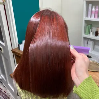 ミディアム カラー 🎀ときの/髪質改善 透けッ暖色カラー🪞のヘアスタイル