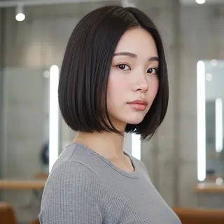 ミディアム 似合わせボブ✖️ 韓国レイヤー✨小関のヘアスタイル