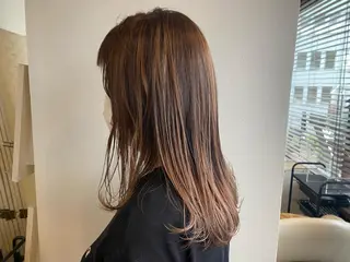 セミロング 髪質改善/マツパ 垢抜け透明カラー衣笠のヘアスタイル