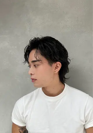 ミディアム カラー パーマ メンズ メンズヘア/透明感 カラー/ayatoのヘアスタイル