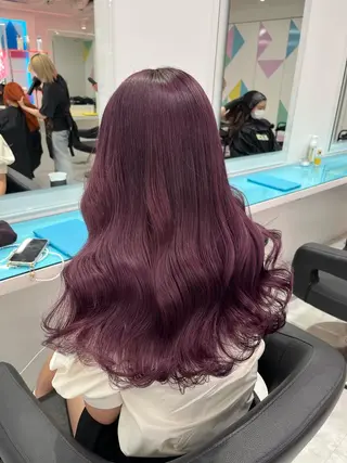 ロング カラー ワインレッド 🍒KAHOのヘアスタイル