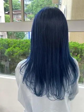 ロング カラー エクステ ハイトーン 💭黒崎ハルカのヘアスタイル