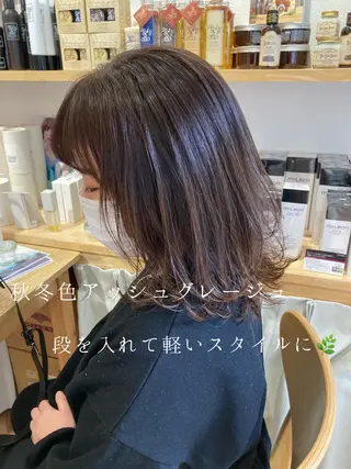 ミディアム カラー パーマ ヘアアレンジ メンズ キッズ ネイル マツエク・マツパ アイブロウ merc. 🩵妹尾杏菜のヘアスタイル
