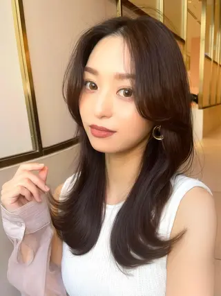 セミロング カラー 顔周り特化/韓国ヘア /レイヤー/吉野幸大のヘアスタイル