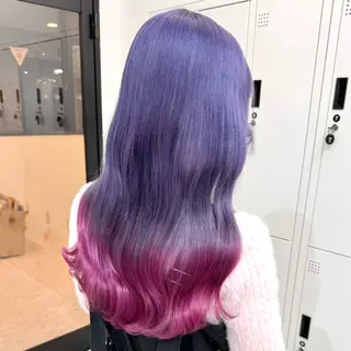 ミディアム カラー パーマ ヘアアレンジ メンズ キッズ ハイトーン/ピンク 💗モモ໒꒱のヘアスタイル