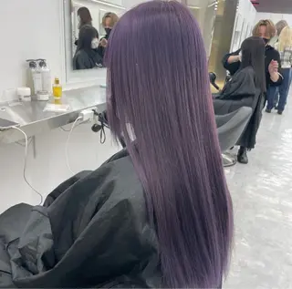 ロング カラー ヘアアレンジ 🩵ダメージレス艶感 ハイトーン🩷のヘアスタイル