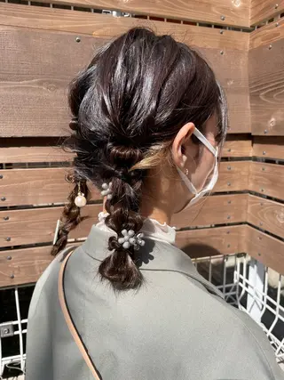 セミロング カラー ヘアアレンジ 梅田/美髪カラー/ ガーリー🎀/Noeのヘアスタイル