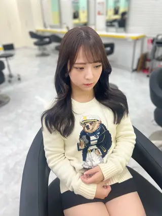 セミロング 🤍レイヤーカット /顔まわりカット🤍のヘアスタイル