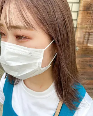 ミディアム カラー 韓国風デザイン 💐MIZUKI💐のヘアスタイル