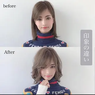 ミディアム カラー ✨️美髪矯正×似合わ せ艶カラー✨藤田透のヘアスタイル