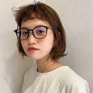 ショート パーマ irwi/イルウィ所属・miku🎀門前仲町 ブリーチ・レイヤーのヘアスタイル