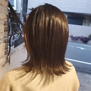 ミディアム カラー フリーランス所属・韓国ヘア レイヤー くびれヘアMATSUのヘアスタイル