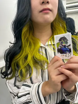 セミロング カラー あらげ 🌈推しカラー🌈ᵕのヘアスタイル