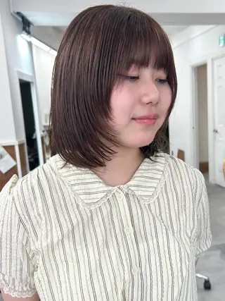 ミディアム カラー レイヤーボブ/ 艶カラー/サナ🌼のヘアスタイル