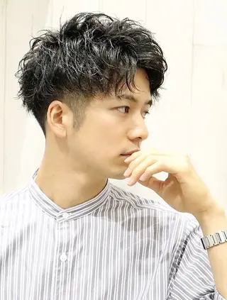 ミディアム パーマ メンズ YOSHIZAWA Inc. PREMIUM 築地所属・💈Hisa ／ 理容師💈のヘアスタイル