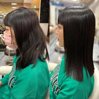 ミディアム パーマ 髪質改善/縮毛矯正 /ブリーチ矯正/岡部のヘアスタイル