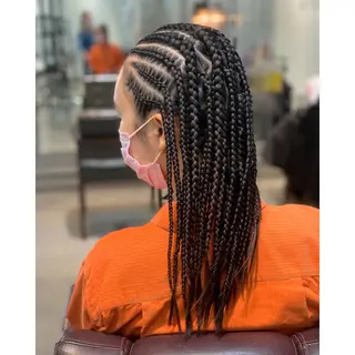 ロング カラー パーマ ヘアアレンジ メンズ キッズ BRAIDS💎愛子 大人ハイライト💎のヘアスタイル