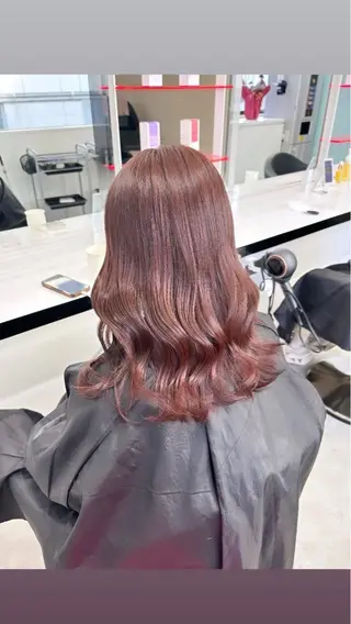 セミロング カラー ヘアアレンジ Ryo横浜韓国ヘア/ ハイトーン/縮毛矯正のヘアスタイル