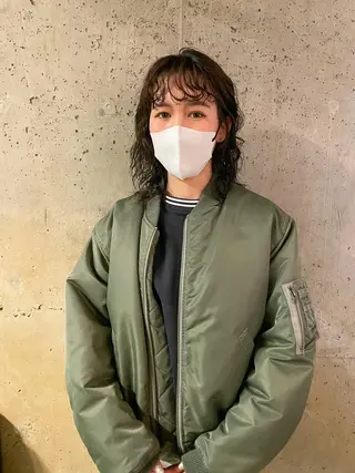 ミディアム パーマ パーマ/レイヤー 岩山丈一郎のヘアスタイル