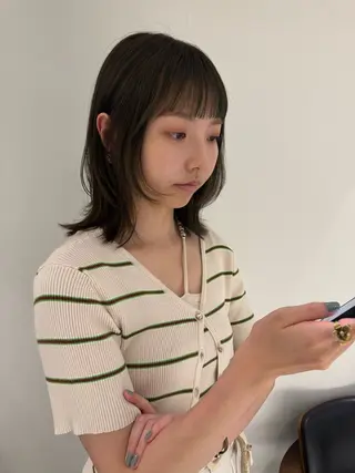 ミディアム 頭皮につけないカラー /白髪ぼかし/実加永のヘアスタイル