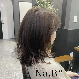 セミロング カラー パーマ Hair design Na.B所属・ジユン 지윤のヘアスタイル