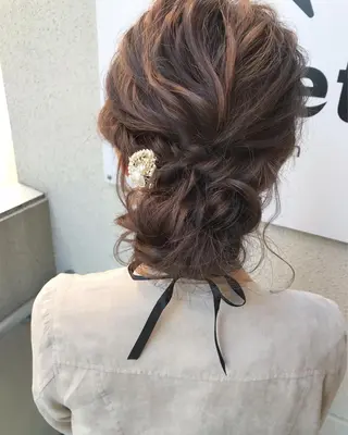 ミディアム ヘアアレンジ 小野 かなこのヘアスタイル