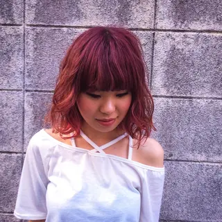 ミディアム カラー 堀江/心斎橋/西大橋 四ツ橋【Vers】のヘアスタイル