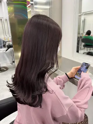セミロング カラー ヘアアレンジ 透明感ラベンダー💗 SHOのヘアスタイル