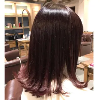 ミディアム カラー パーマ ヘアアレンジ 韓国♡ワンホン系 ♡YURIのヘアスタイル